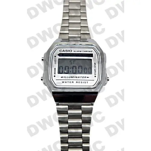 Casio Vintage Silver Watch For Men Women Digital Watches