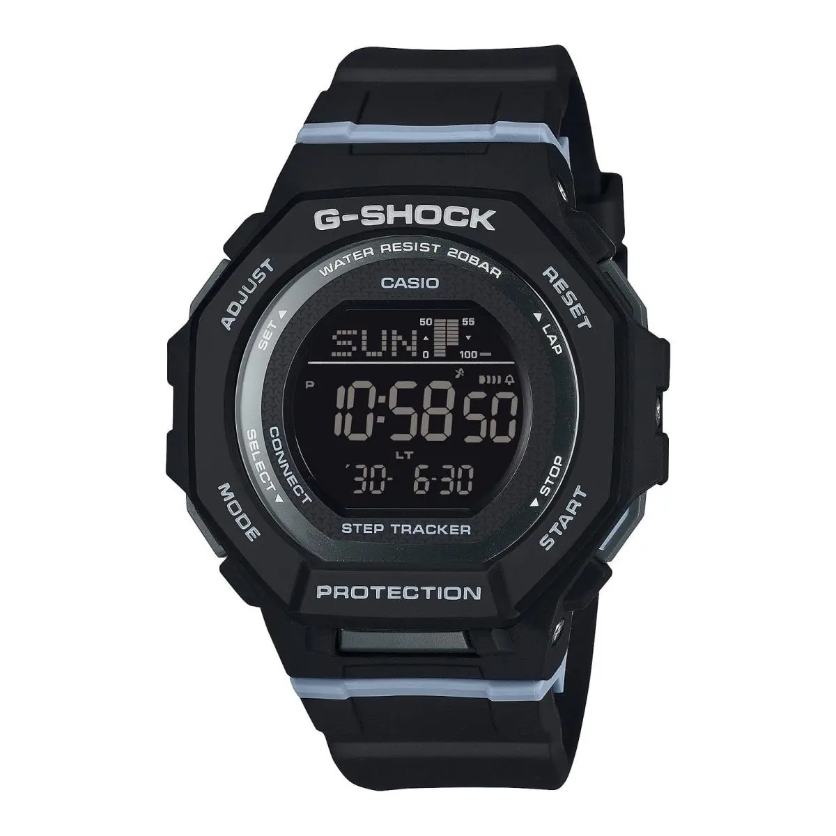G-shock Step Tracker Black with Light Blue Digital Watch GMDB300-1 by Casio