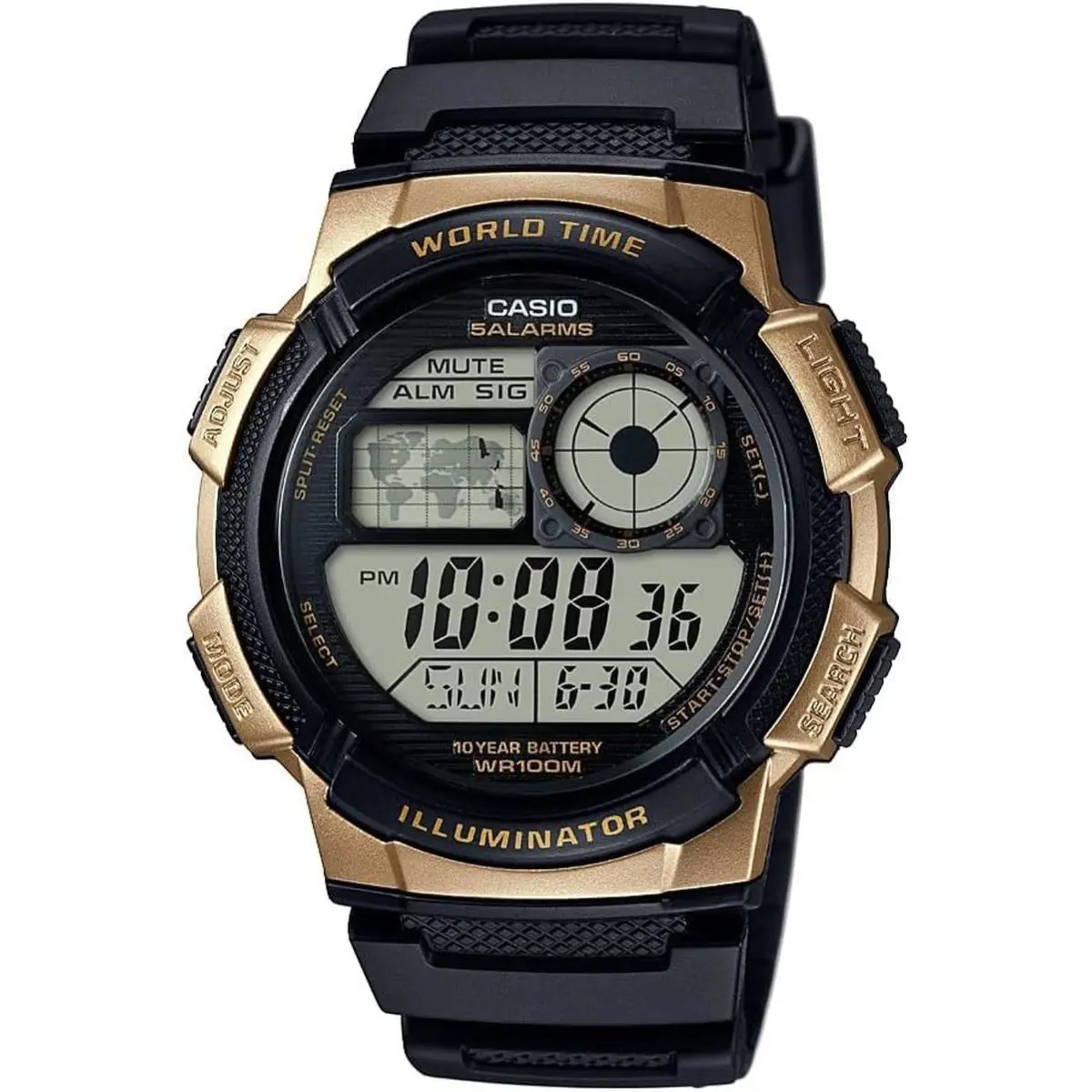 Casio AE1000W Series Men’s Digital Watch 100M WR Multi Alarms 100 Sec St