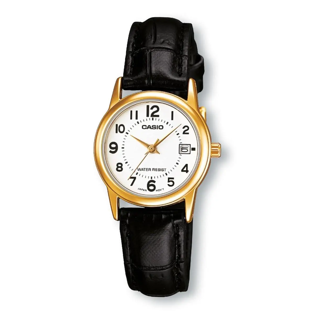 Casio LTPV002GL-7B Standard Easy to Use Analog Black Leather Band Watch