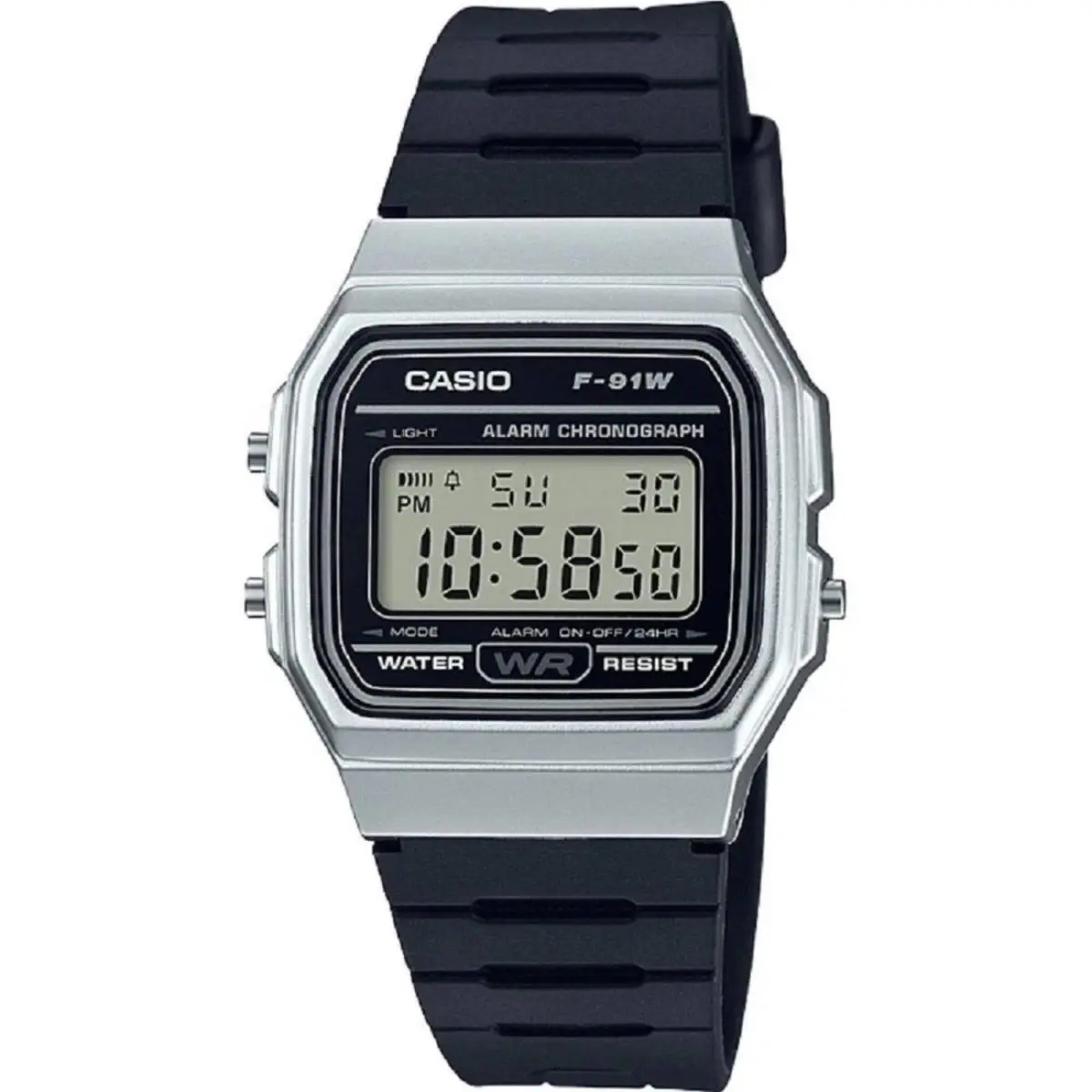 Unisex Watch Chronograph Digital Dial Black Resin Strap Alarm F91WM-7A by Casio