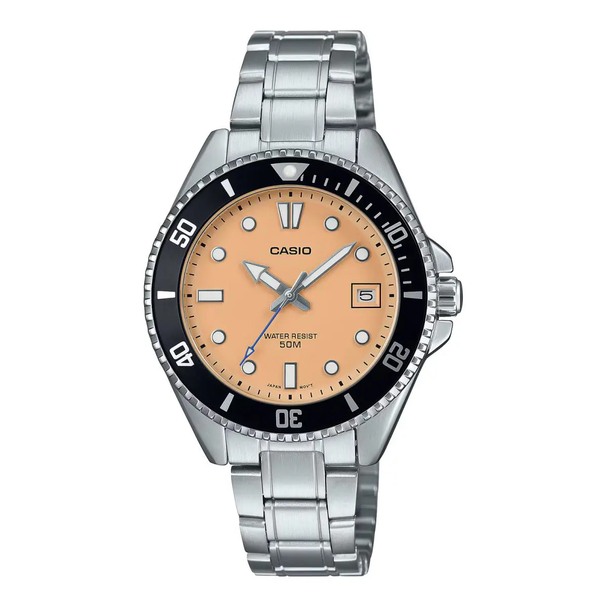 MDV-10D-4A2V Beige / Salmon Midsize Quartz Analog Watch by Casio