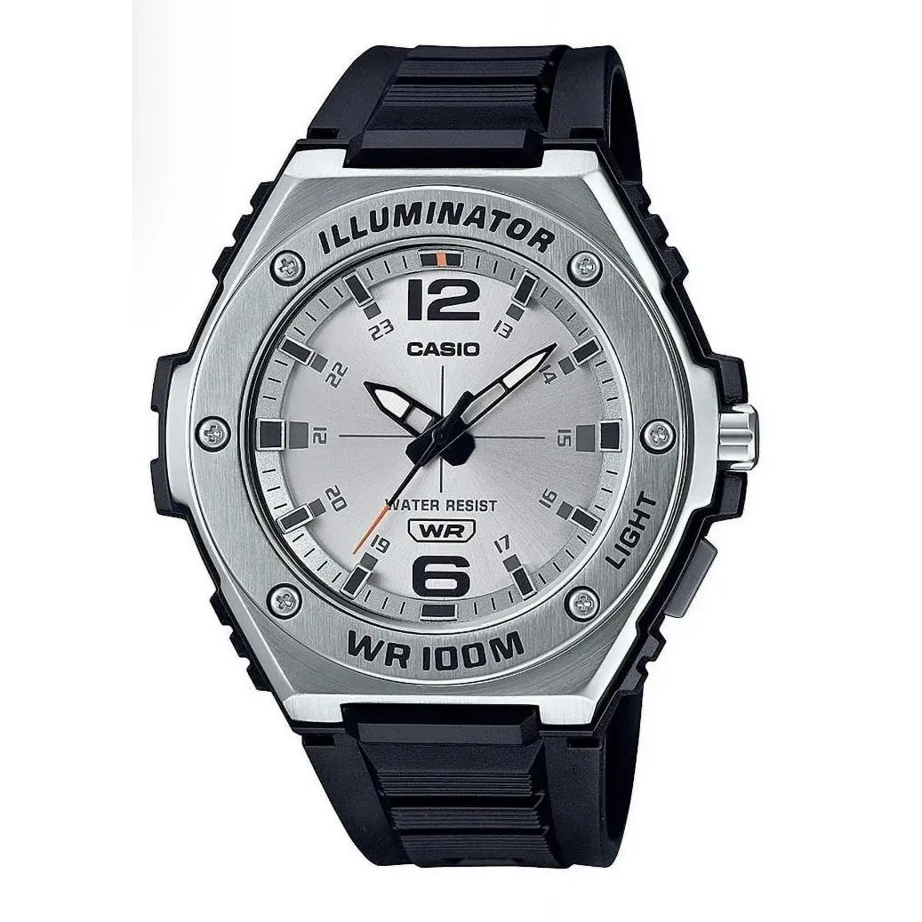 Casio MWA100H-7AV Analog Watch Black Resin Band Illuminator 100 Meter WR
