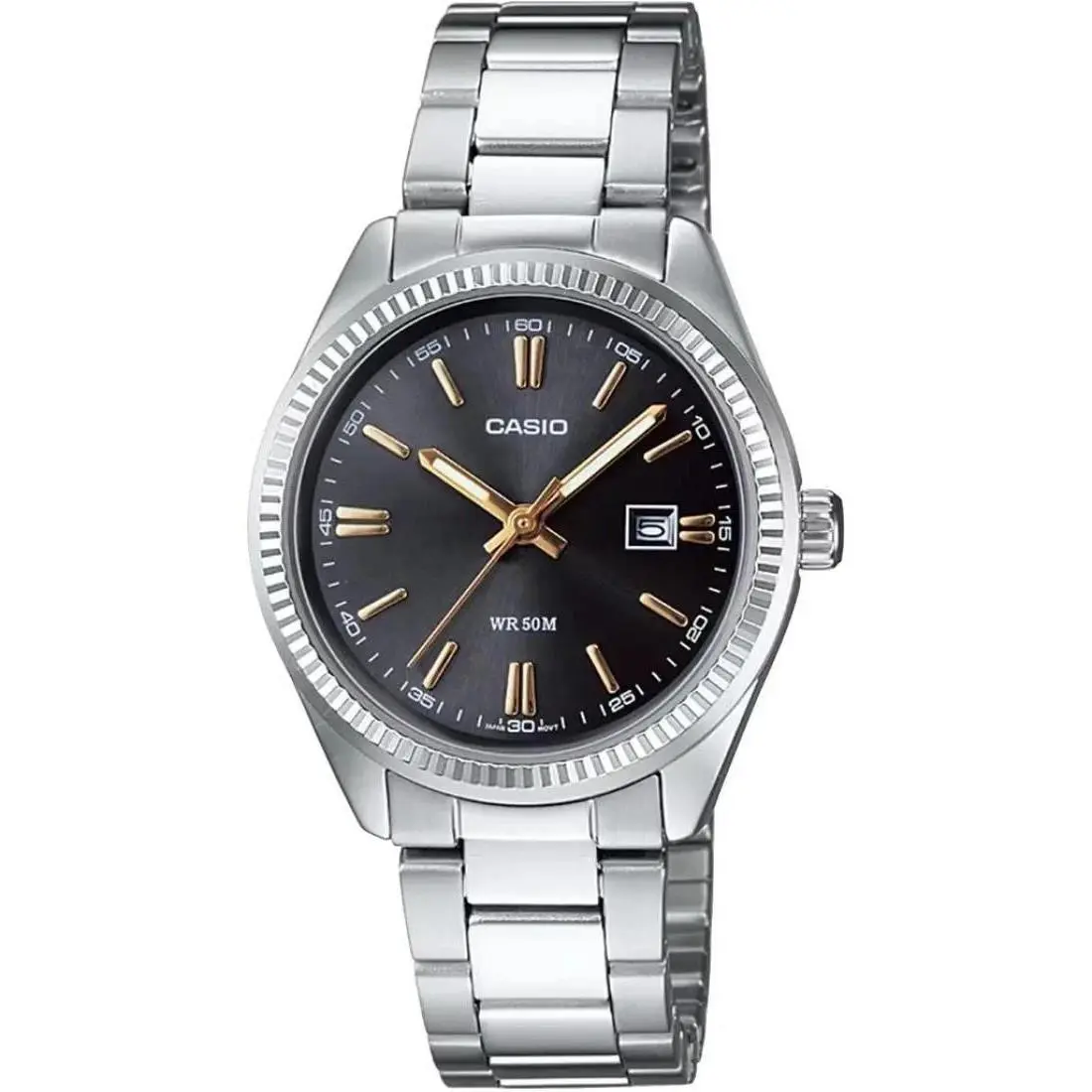 Casio LTP1302D-1A2 Women`s Black Dial Stainless Steel Watch 50M Date