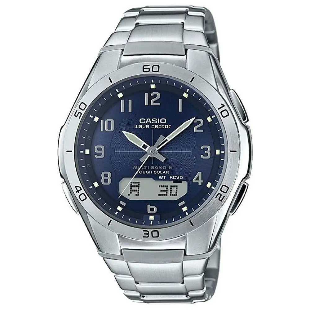 Casio WVA-M640D-2A2JF Wave Ceptor Solar Radio Men`s Watch