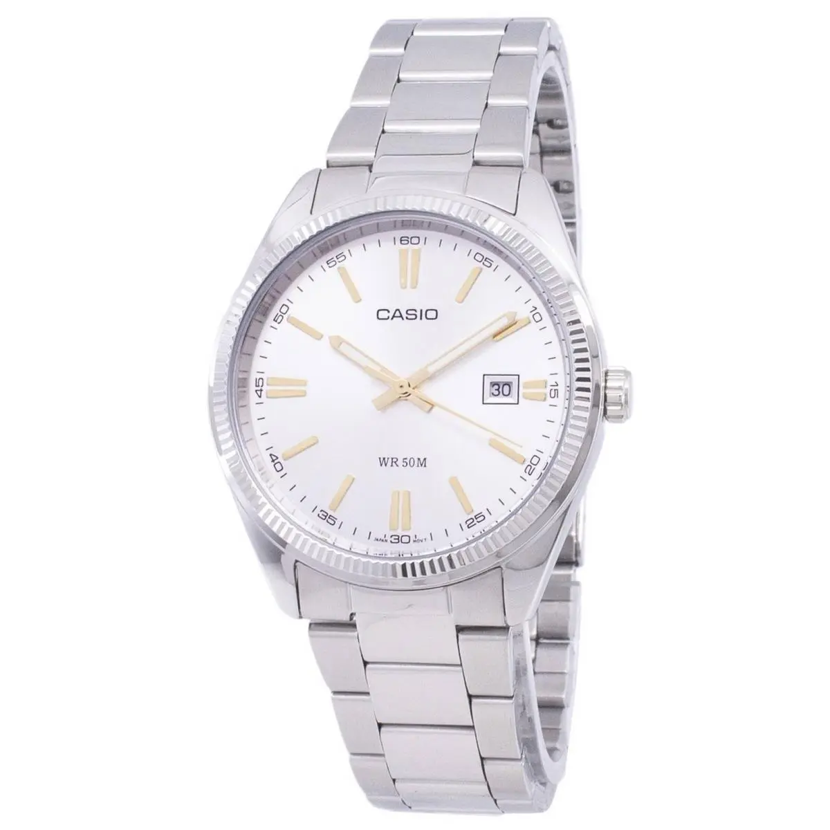 Casio Enticer Analog Stainless Steel Silver Dial MTP-1302D-7A2VDF 50M Mens Watch