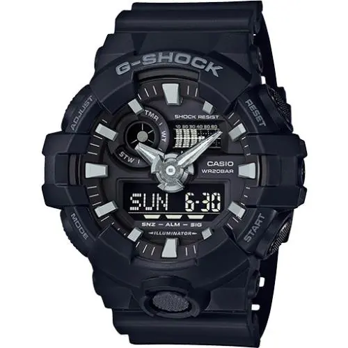 Casio G-shock GA700-1b Super Illuminator Ana-digital 3D Black Men`s Watch