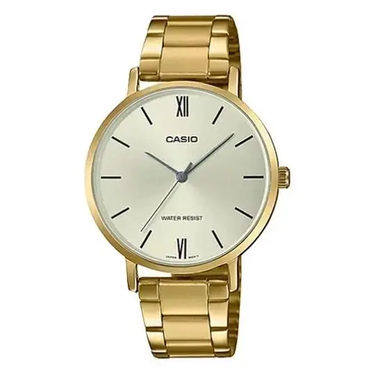Casio LTP-VT01G-9B Gold Tone White Dial Women`s Watch