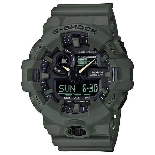 Casio G-shock GA700UC-3A Utility Olive Green Digital Analog GA-700 Series Watch