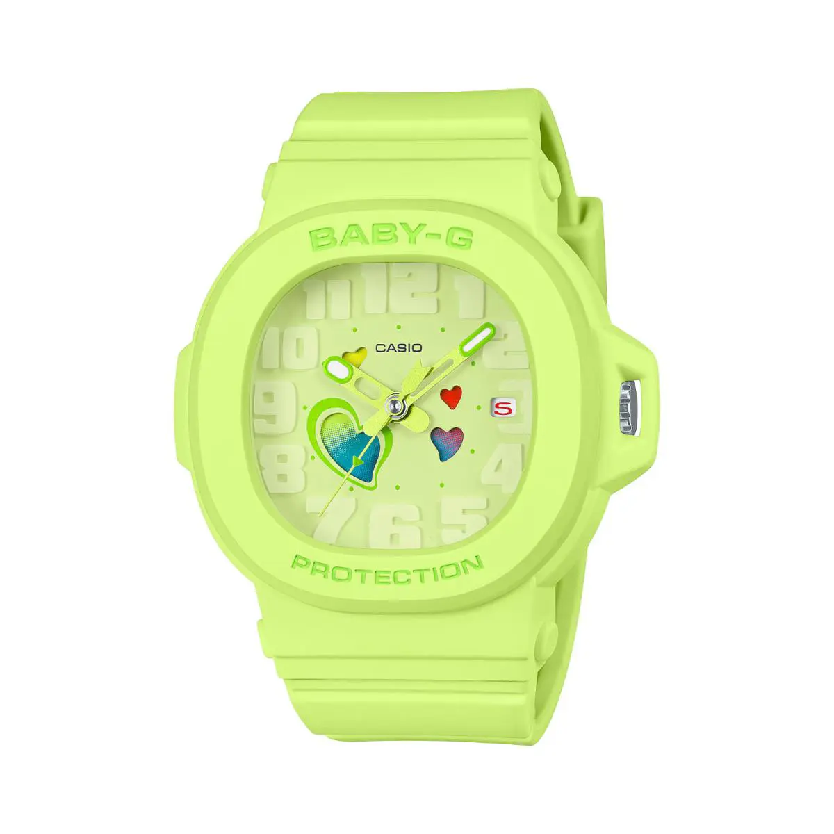 Casio Baby-g BGA10-3A Playful Hearts Analog Digital Green Women Watch