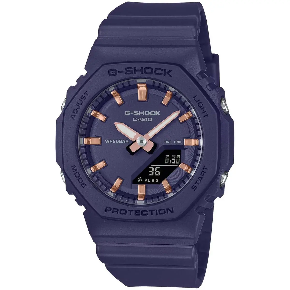 Casio Women`s Ana-digi Watch World Time Alarm Blue Resin Strap GMA-P2100M-2ACR