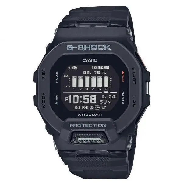 G-shock Digital Black Resin Watch GBD-200-1/ GBD200-1 by Casio