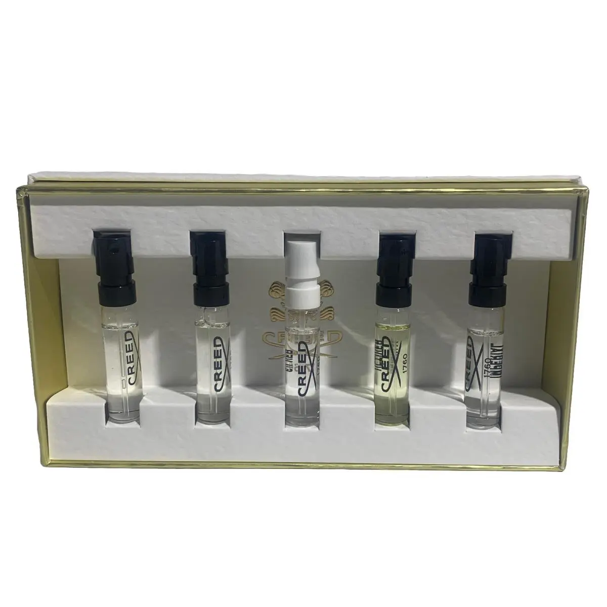 5pc Creed Discovery Sampler Set Aventus Green Irish Tweed Silver Mtn Water +