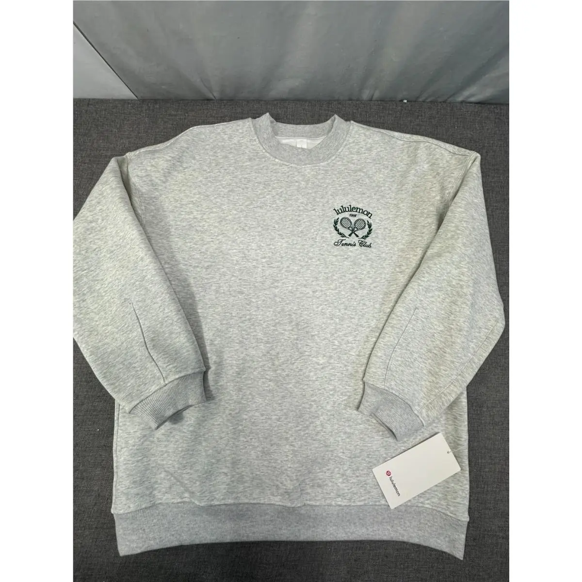 Lululemon Heavyweight Fleece Tennis Club Sweatshirt Grey Women’s Size L Oversize