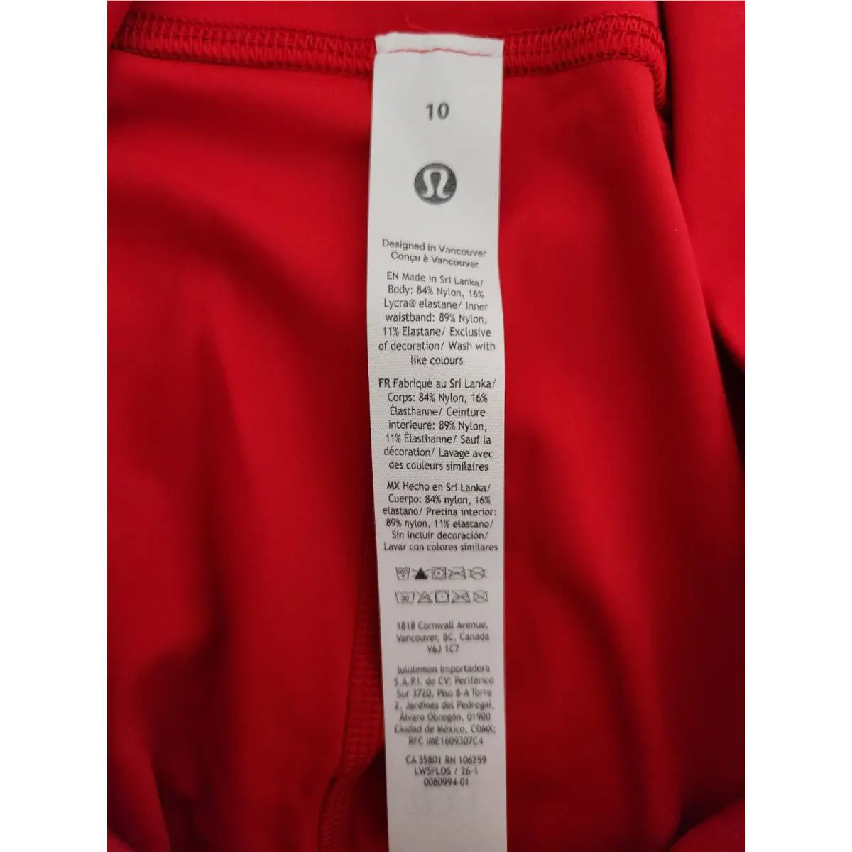Lululemon clothing - Oxford Red 3