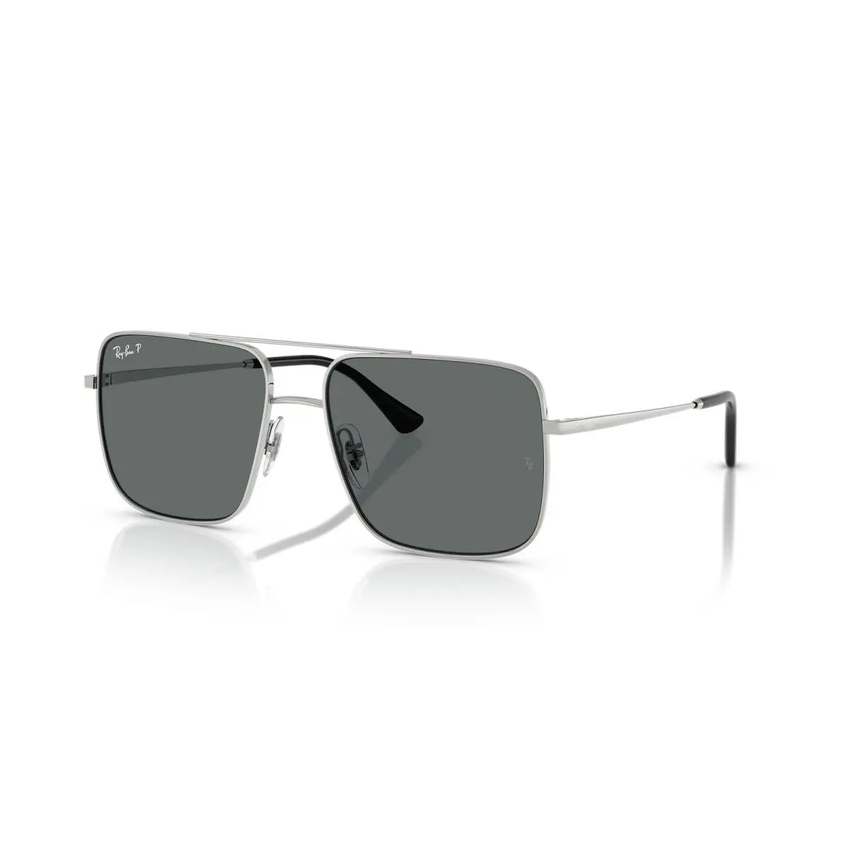 Ray-ban Ari Bio-based Silver/dark Grey Polarized 56 mm Sunglasses RB3758 003/81