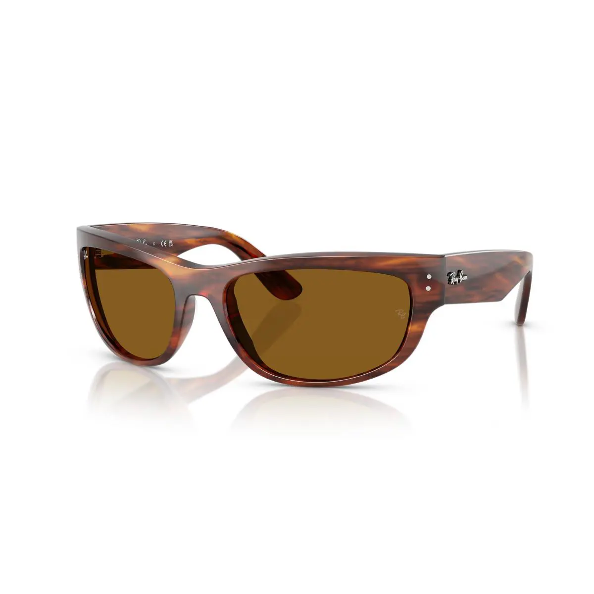 Ray-ban Mega Balorama Striped Havana/B-15 Brown 63mm Sunglasses RB2289 954/33 63 - Frame: Polished Striped Havana, Lens: B-15 Brown