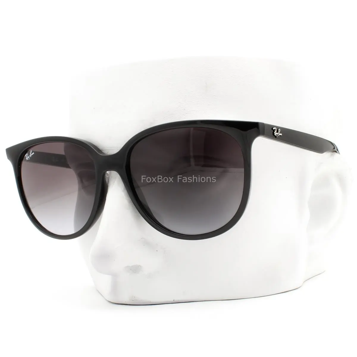 Ray-ban Sunglasses Polished Black Gray Gradient RB 4378 601/8G 54mm with Case