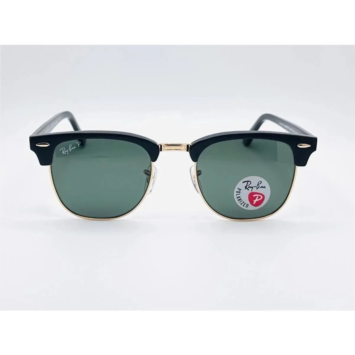 Ray-ban Clubmaster RB3016 Black Green Polarized Sunglasses Glass Lens