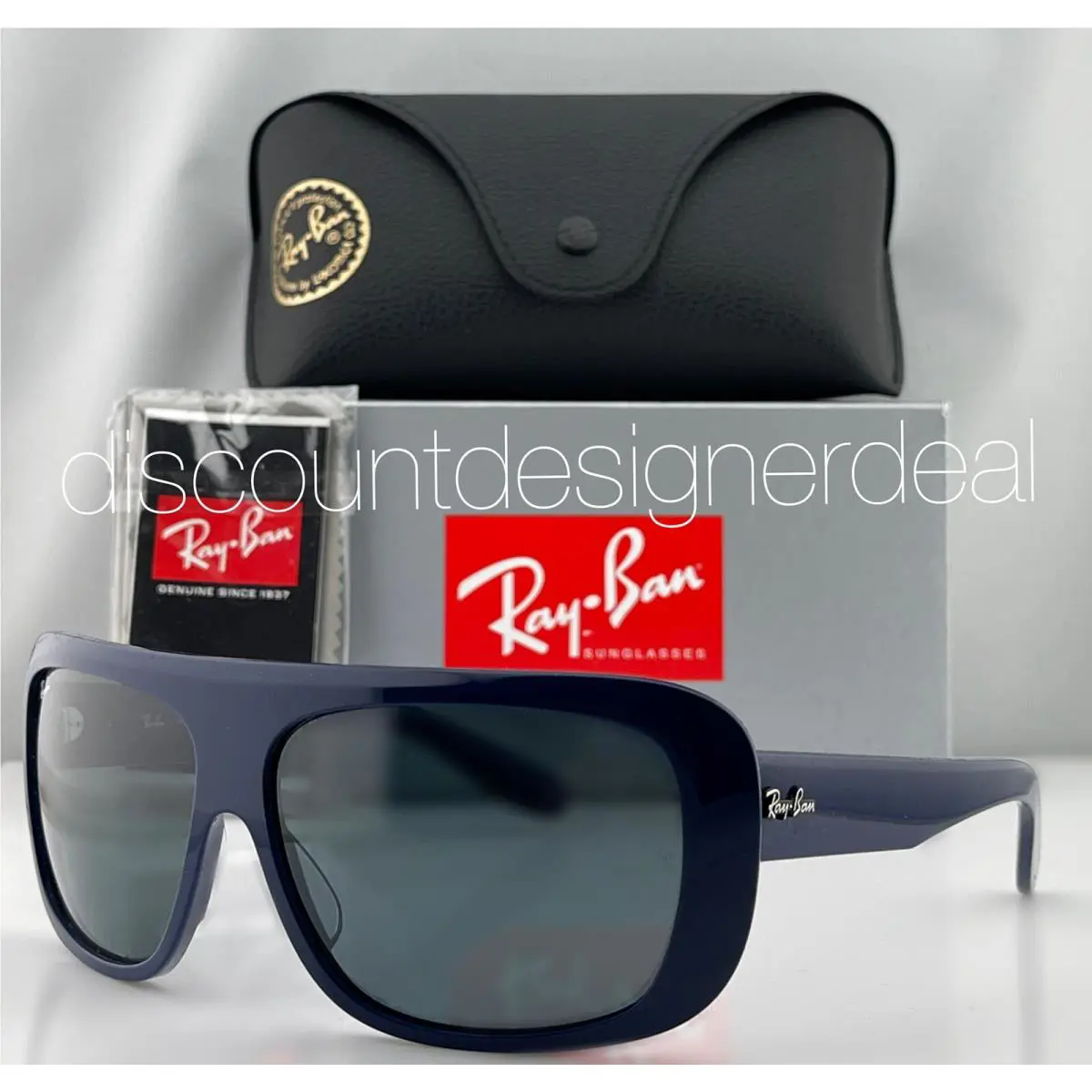 Ray-ban RB2196 Wrap Sunglasses Blue Gray Lens 64mm Men Rectangular Blair