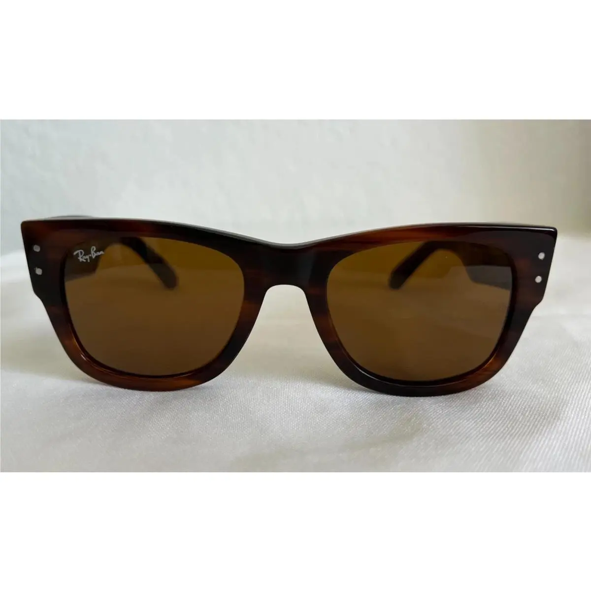 Ray-ban Mega Wayfarer RB0840S Sunglasses - Striped Brown Frame / Brown Lens