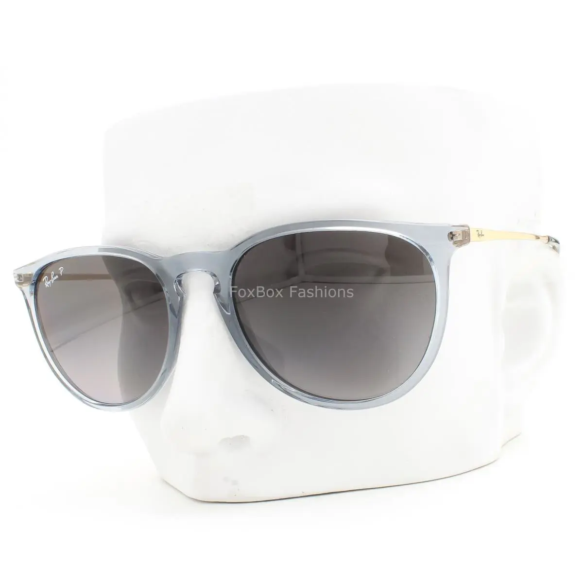 Ray-ban Erika Sunglasses RB 4171 6592/T3 Crystal Gray Blue Polarized with Case