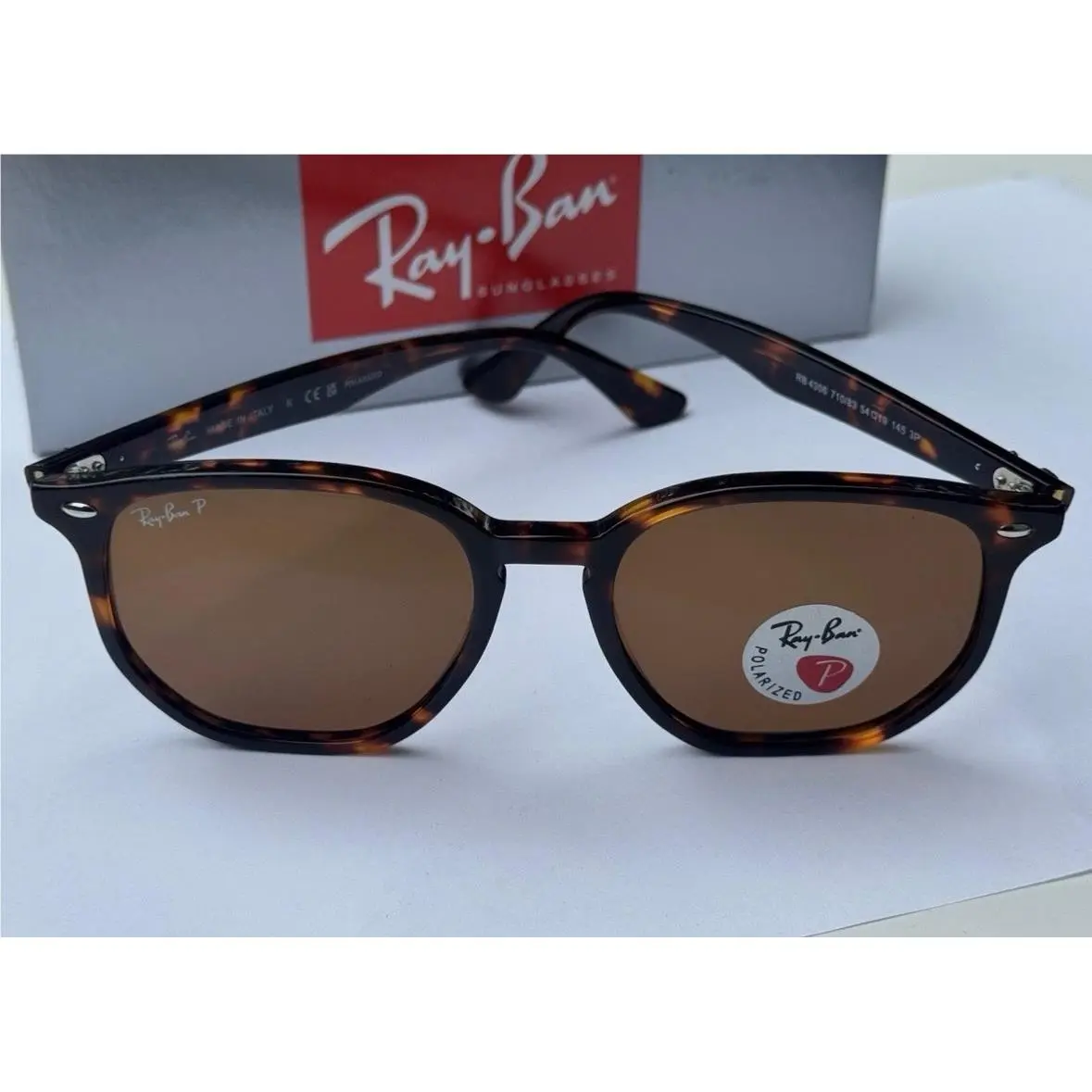 Ray-ban RB4306 710/83 Polished Light Havana/ Polarized Brown Sunglasses 54mm