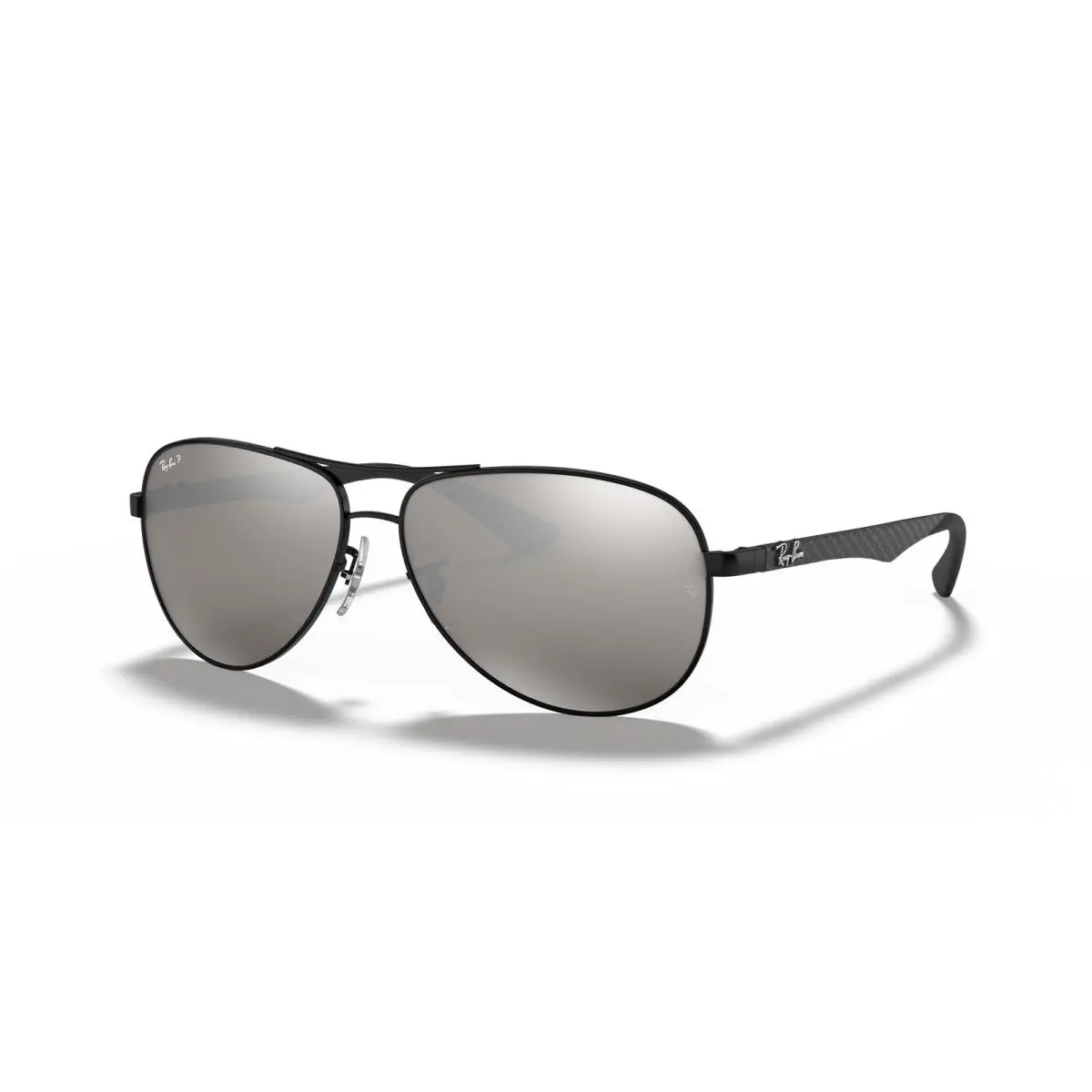 Ray-ban Carbon Fibre Black/grey Mirror Polarized 61 mm Sunglasses RB8313 002/K7 - Frame: Black, Lens: Grey Mirror Black