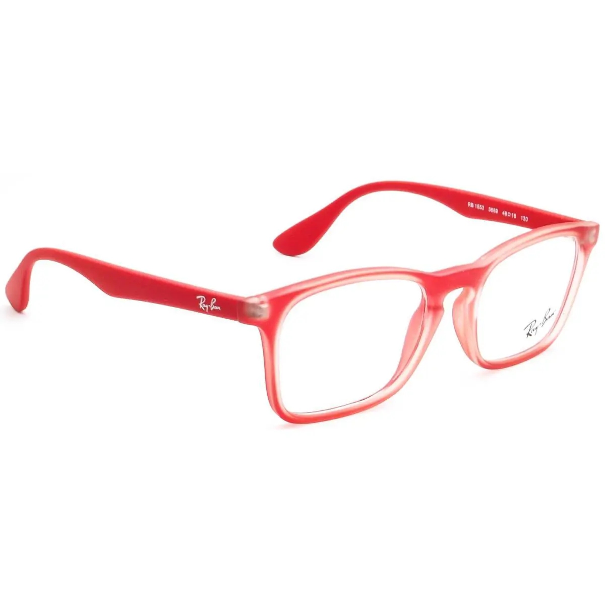 Ray-ban Kids` Eyeglasses RB 1553 3669 Red Rectangular Frame 46 16 130 - Frame: Red