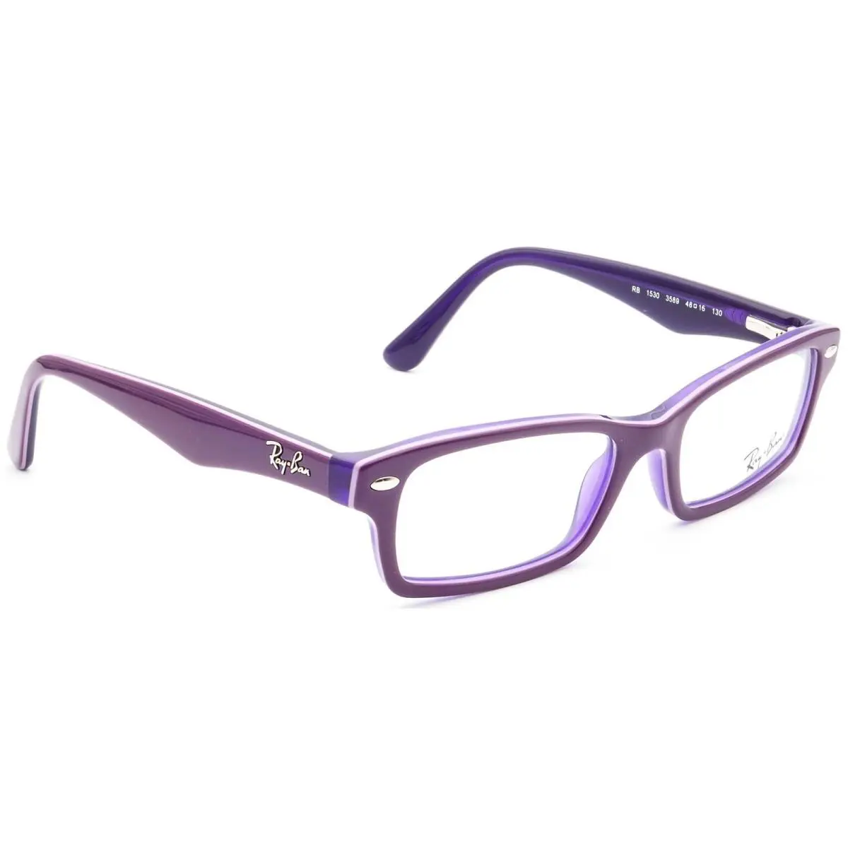 Ray-ban Junior Eyeglasses RB1530 3589 Purple Rectangular 48 16 130
