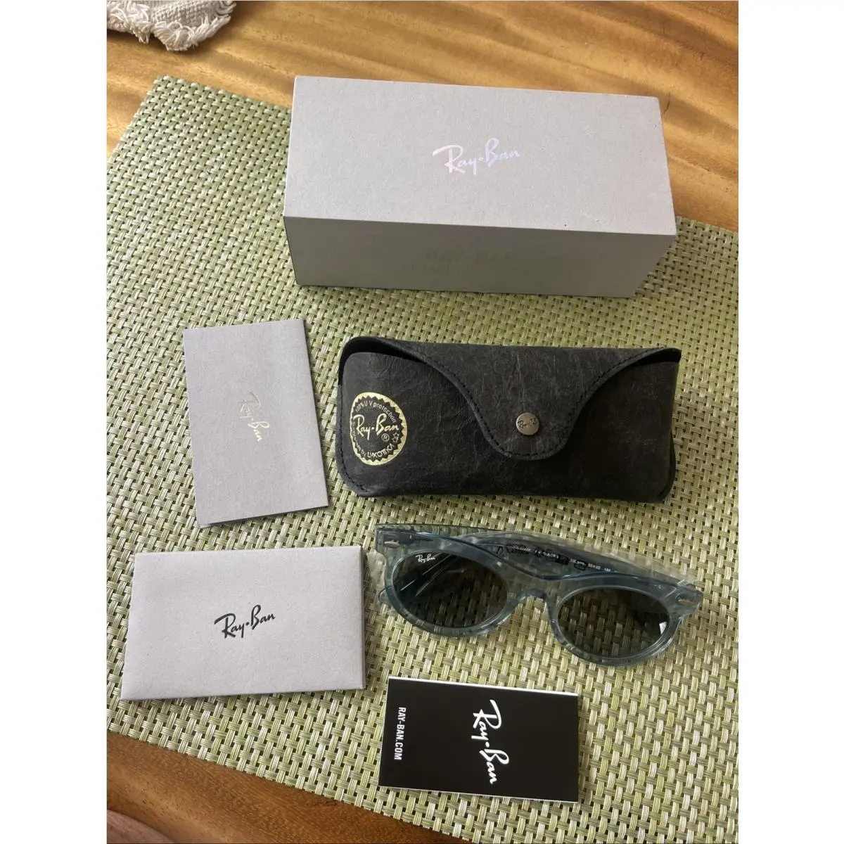 Ray-ban Wayfarer Oval Sunglasses RB2242F 53mm Photo Waves Azure Blue