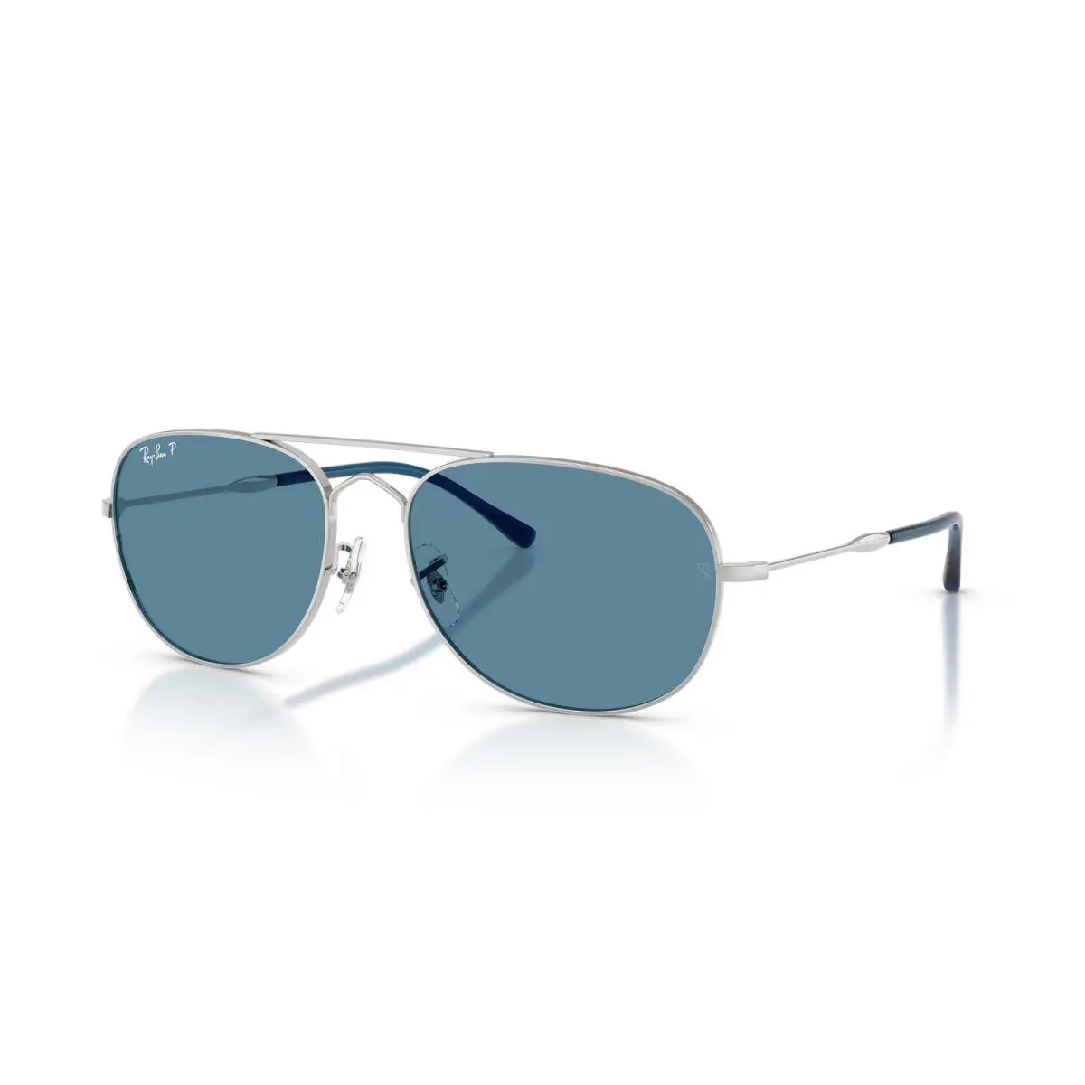 Ray-ban Bain Bridge Silver/polarized Blue 60 mm Sunglasses RB3735 003/S2 60-17 - Frame: Silver, Lens: Polarized Blue