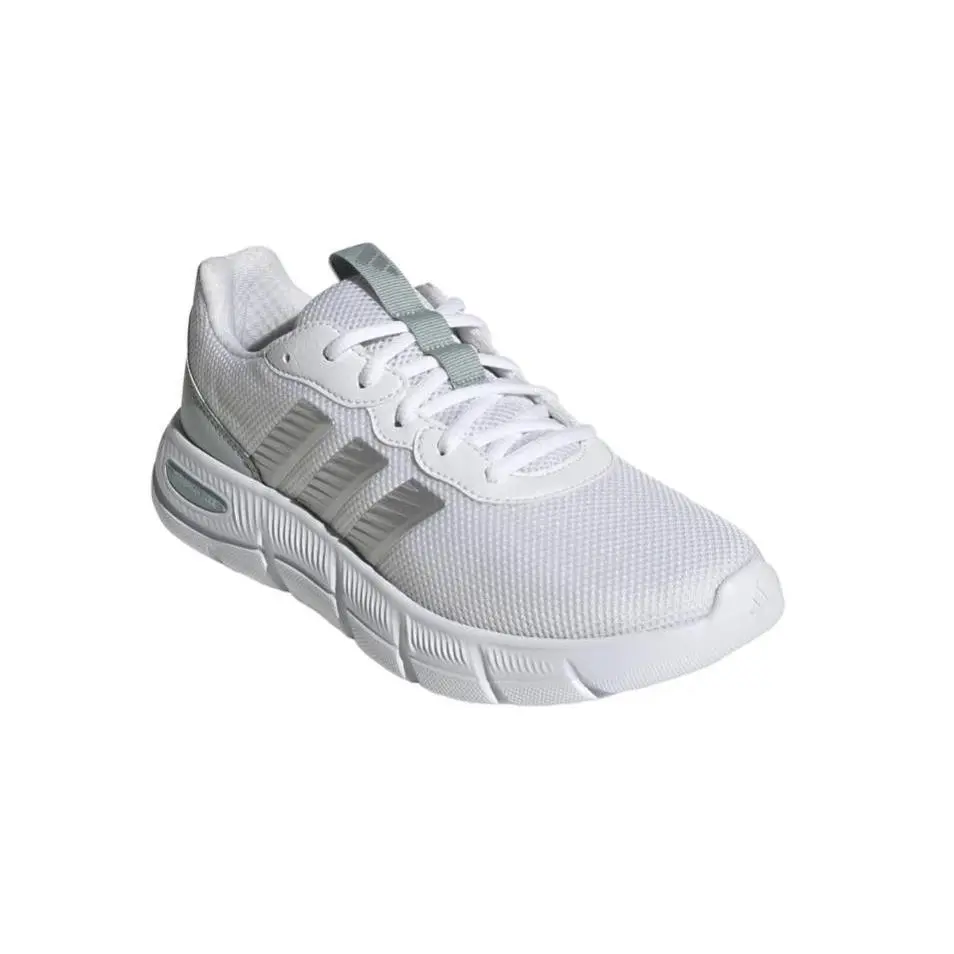 Adidas Womens Sneakers White Silver Shoes Cloudfoam Flex Memory Foam Padded
