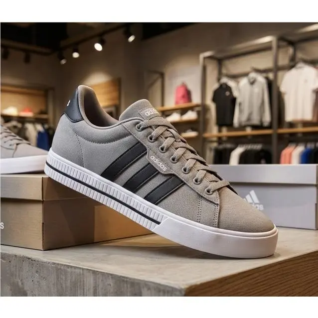 Adidas Daily 3.0 Dove Grey Black White Canvas Skate Sneaker Men`s Shoes FW3270