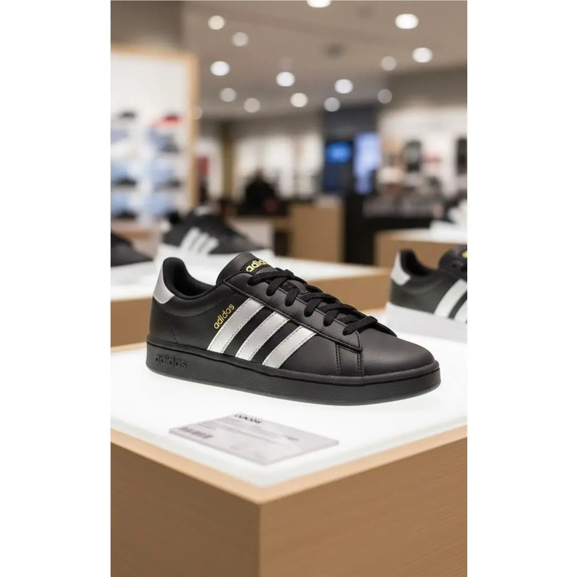 Adidas Grand Court 2.0 Black White Gold Metallic Sneakers JR0546 Sizes:10-12