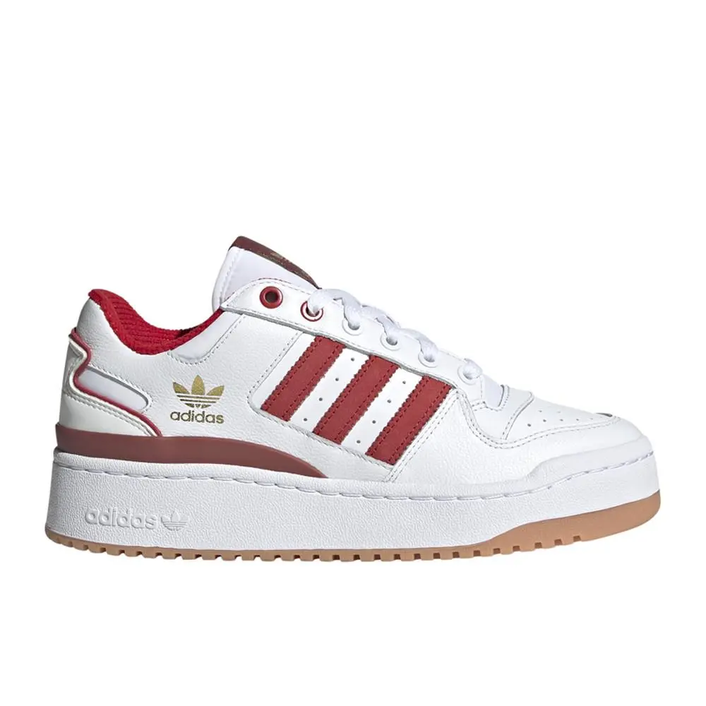 Adidas Forum Bold Lace Up Womens Red White Sneakers Casual Shoes JI0063