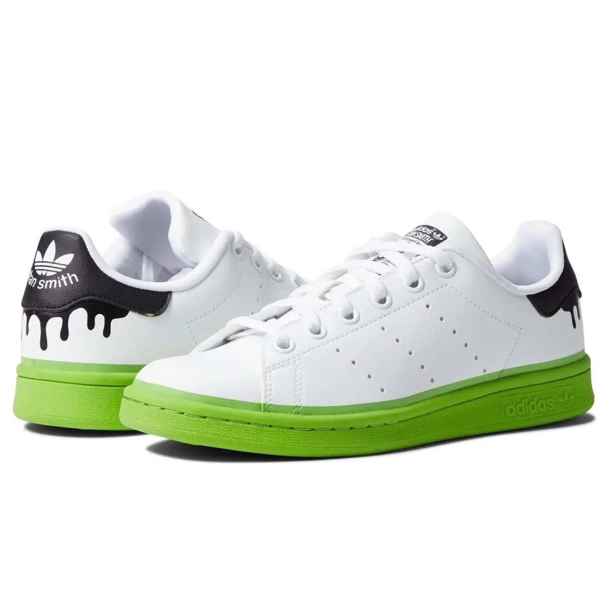 Adidas Originals Boy`s Stan Smith Big Kid White/team Semi Solar Green/black