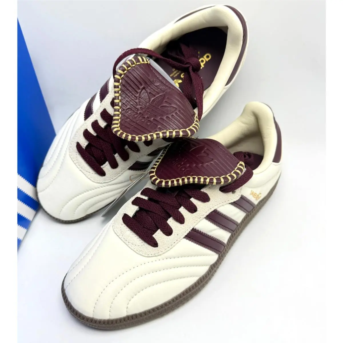 Adidas shoes - adidas Originals Samba Long Tongue - IH9045 - Cream White / Maroon / Gold Metallic 5