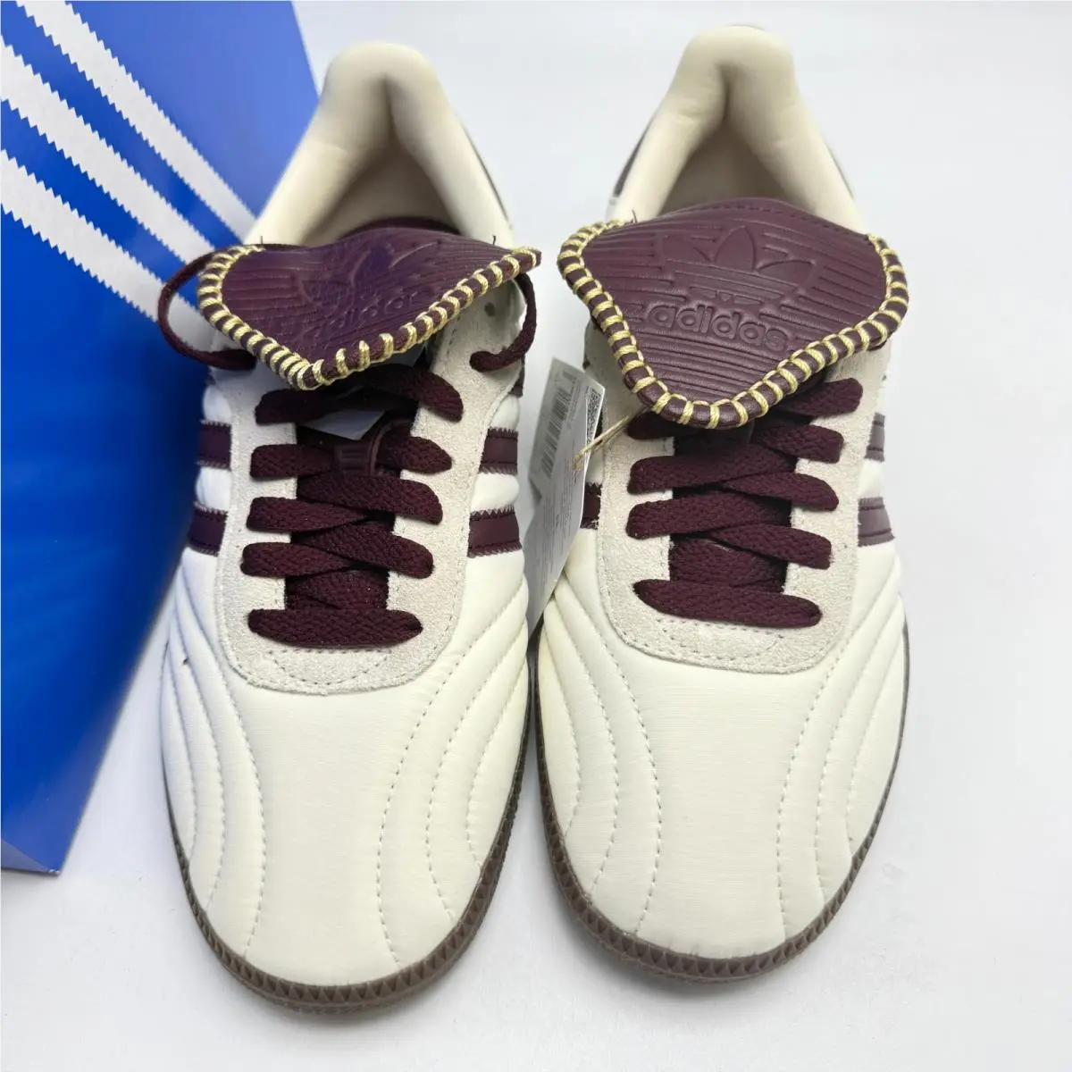 Adidas shoes - adidas Originals Samba Long Tongue - IH9045 - Cream White / Maroon / Gold Metallic 9