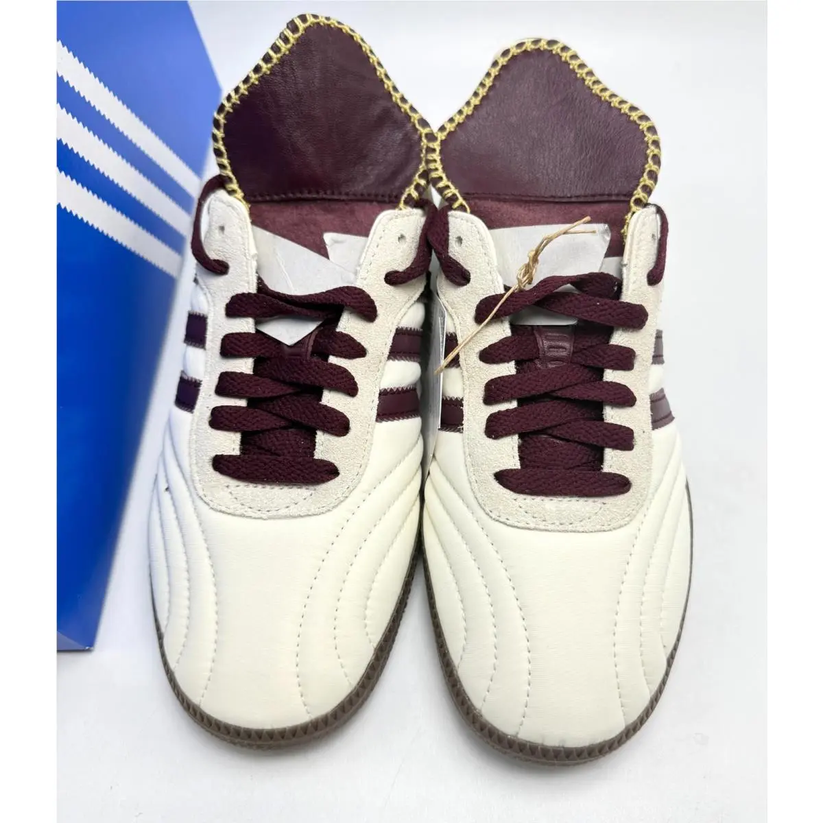 Adidas shoes - adidas Originals Samba Long Tongue - IH9045 - Cream White / Maroon / Gold Metallic 10