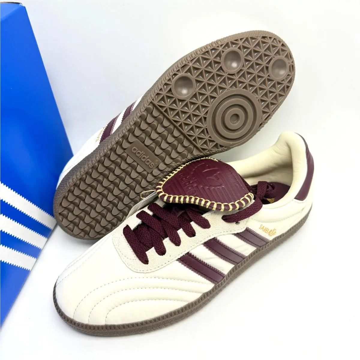 Adidas shoes - adidas Originals Samba Long Tongue - IH9045 - Cream White / Maroon / Gold Metallic 14