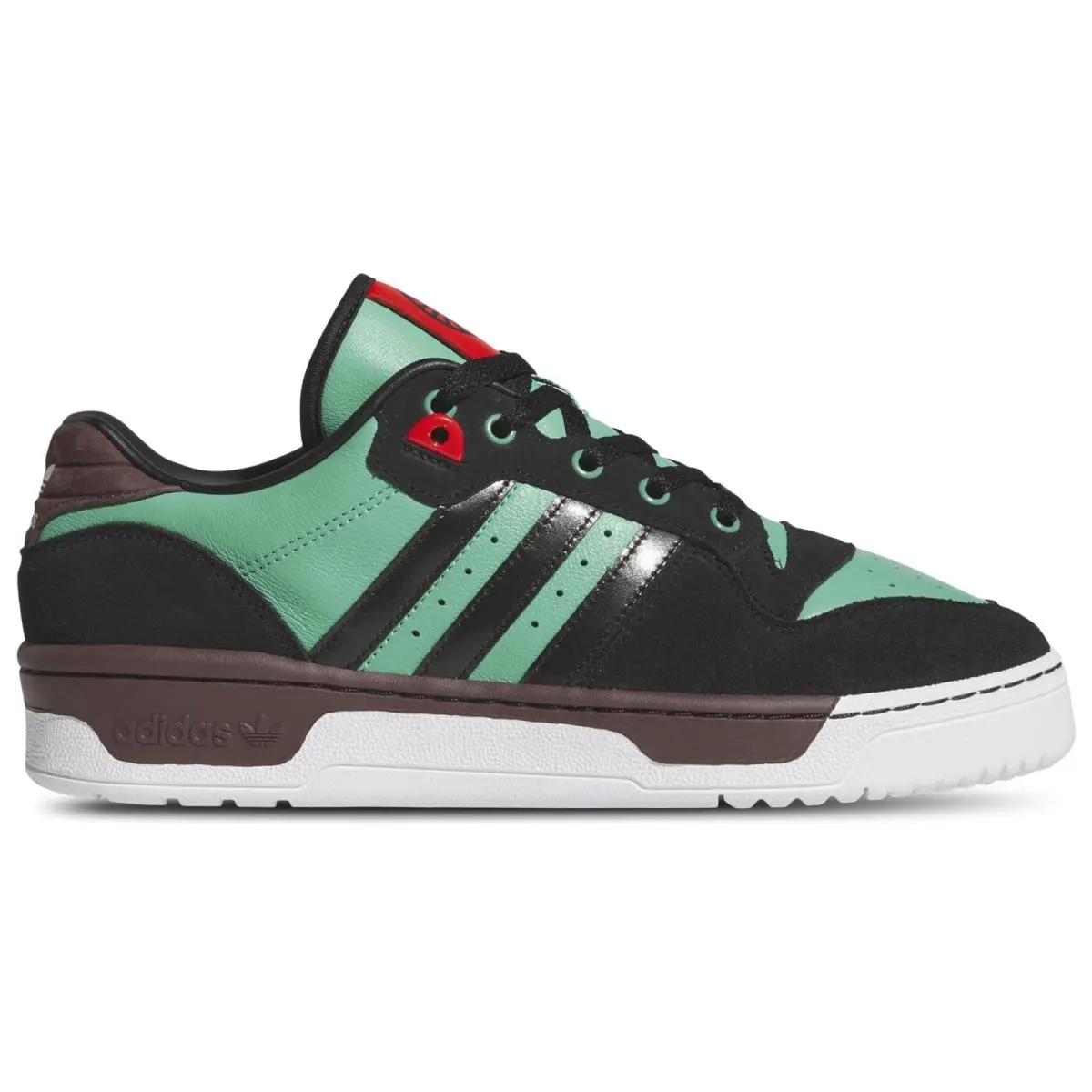 Adidas Rivalry Low Mens Retro Leather Casual Sneaker - Core Black/green