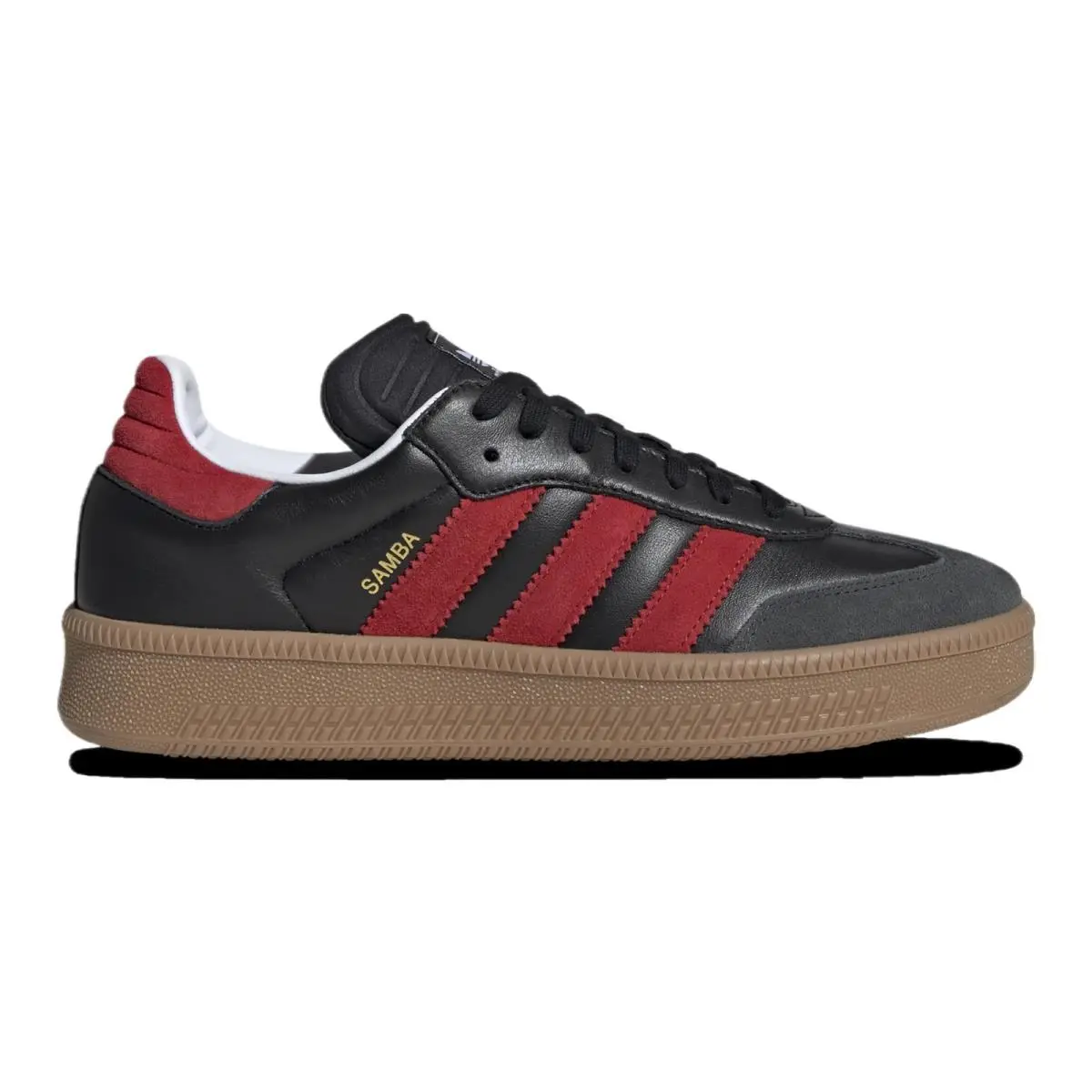 Adidas Originals Samba Xlg Mens Retro Leather Sneaker - Black/scarlet/carbon - Core Black/Better Scarlet/Carbon