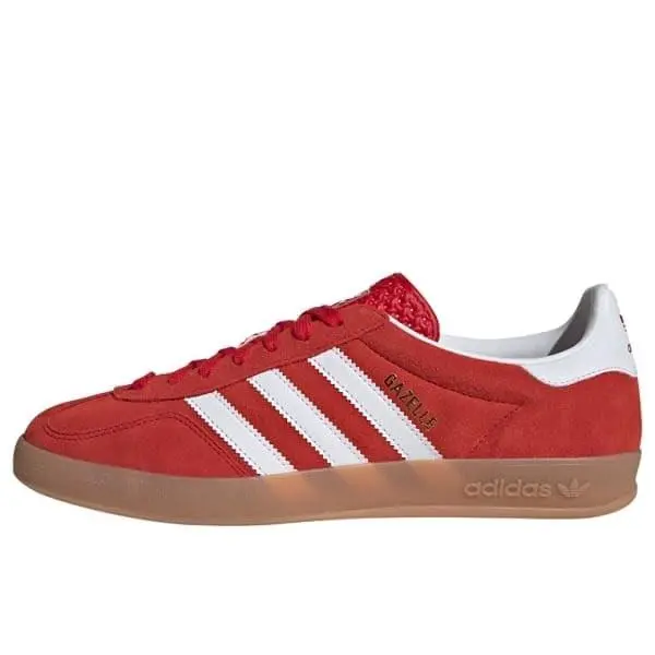 Adidas Originals Gazelle Indoor Mens Suede Sneaker - Scarlet/white/gum