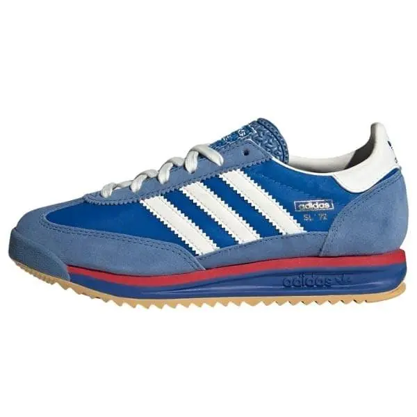 Adidas Originals SL72 RS Kids Retro Leather Sneaker - Blue/white/better Scarlet