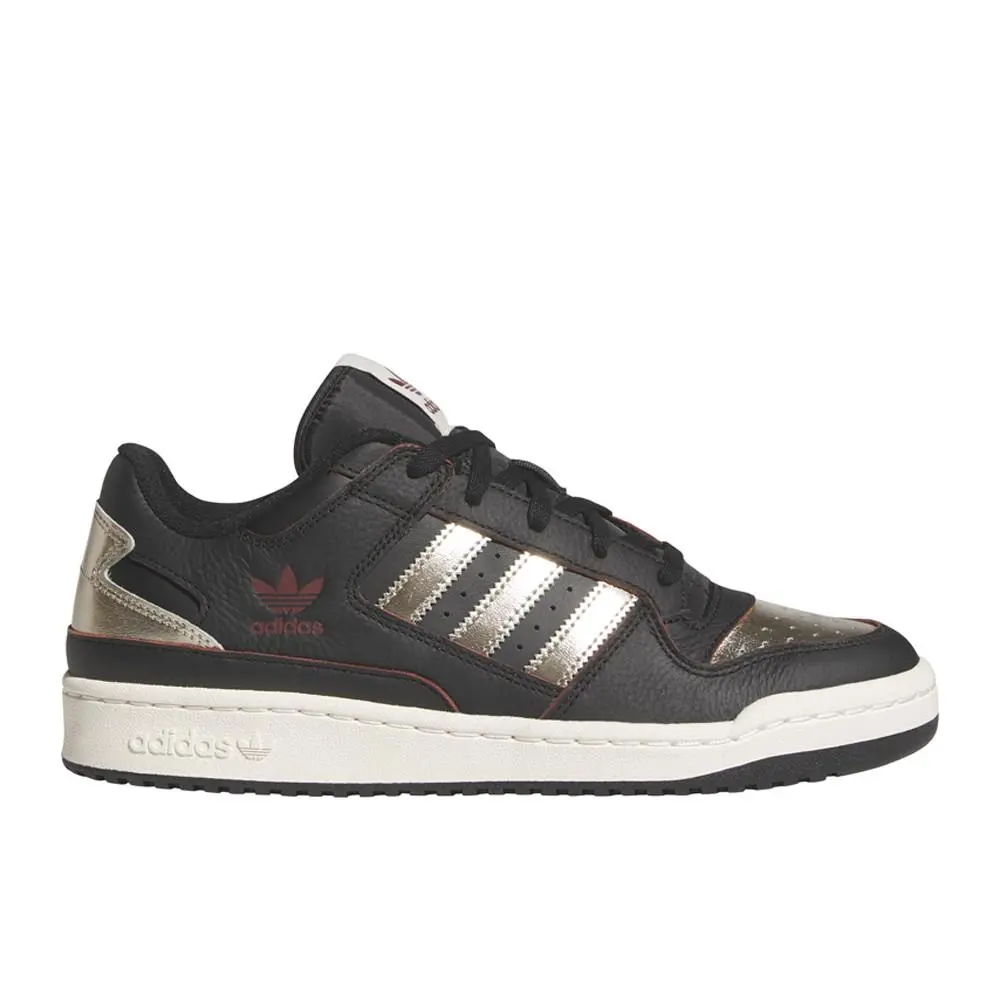 Adidas Forum Low Cl Metallic Lace Up Mens Black Gold Sneakers Casual Shoes JI3