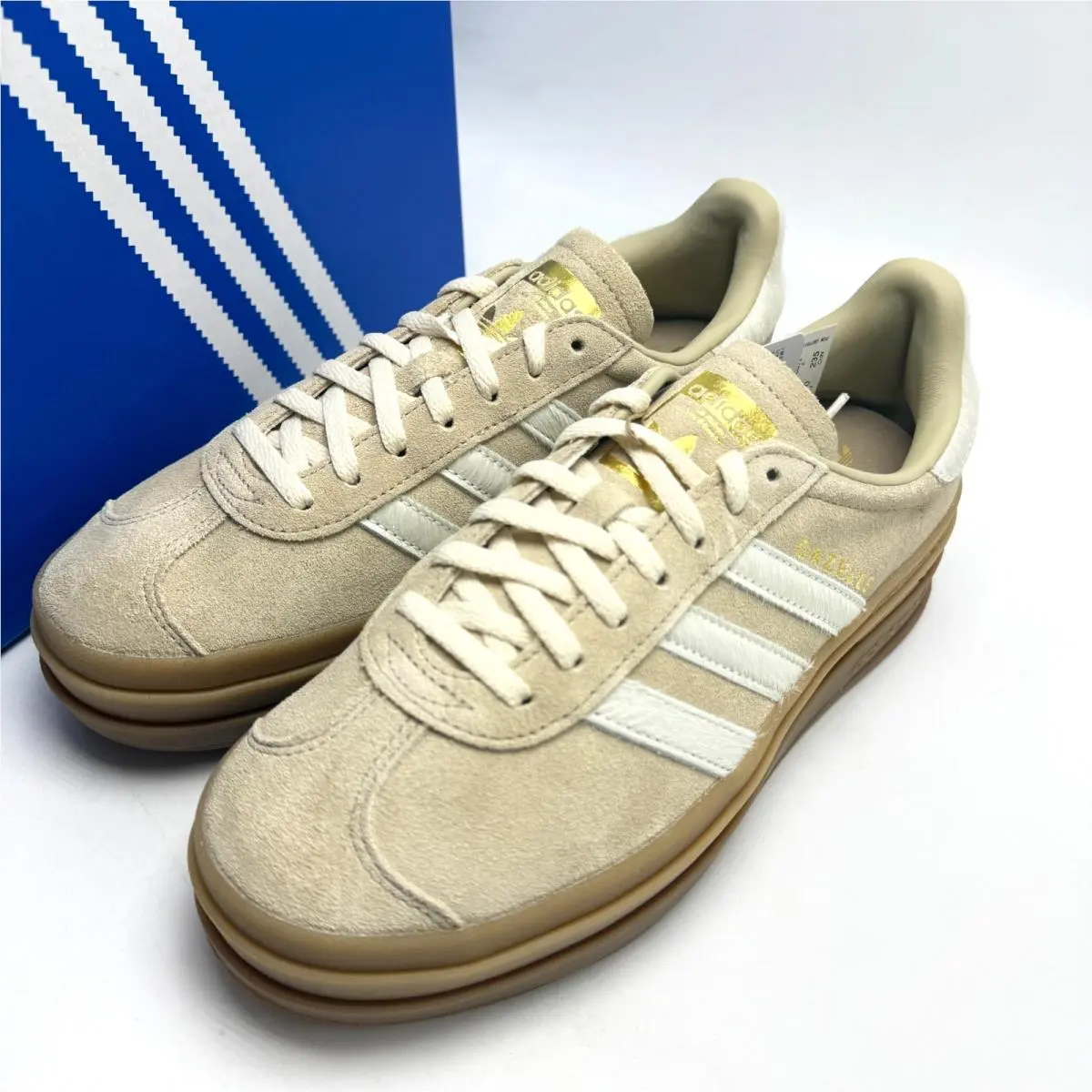 Adidas Gazelle Bold W Stone Khaki Cream White Women`s IH4201 sz 7-9