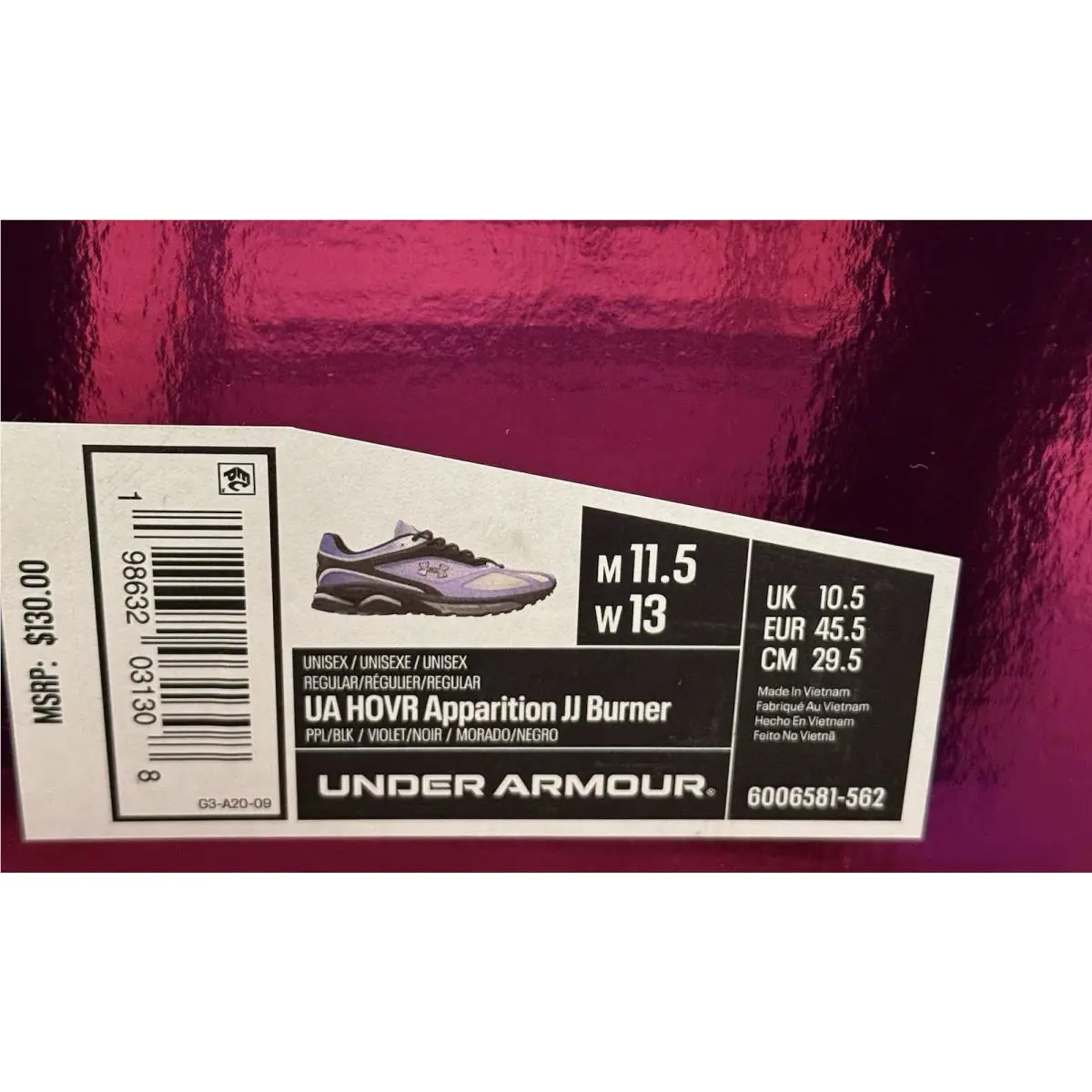 Under Armour shoes - UA HOVR Apparition Retro Future - Purple 9