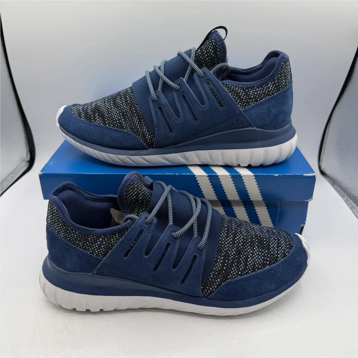 Adidas Originals Tubular Radial Shoes Men`s Size 9 Blue/black Sneakers BB2396
