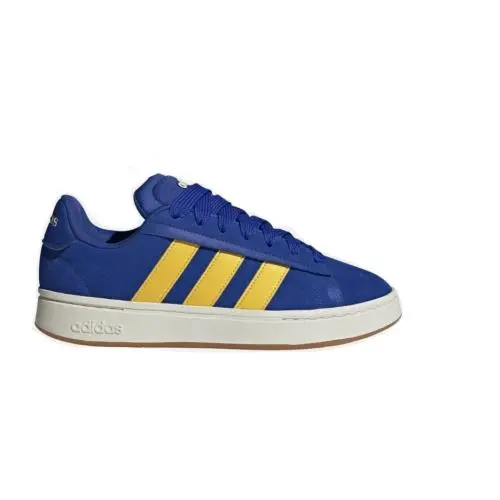 Adidas Grand Court Alpha 00s Men`s 10.5 Shoes Blue Yellow Stripe J11714 Suede